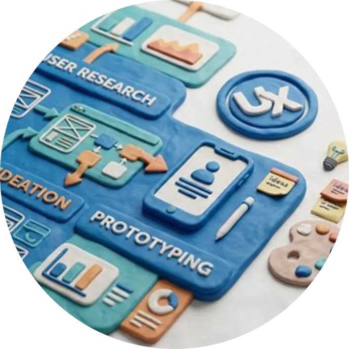 Designer working on a laptop on a UI/UX project